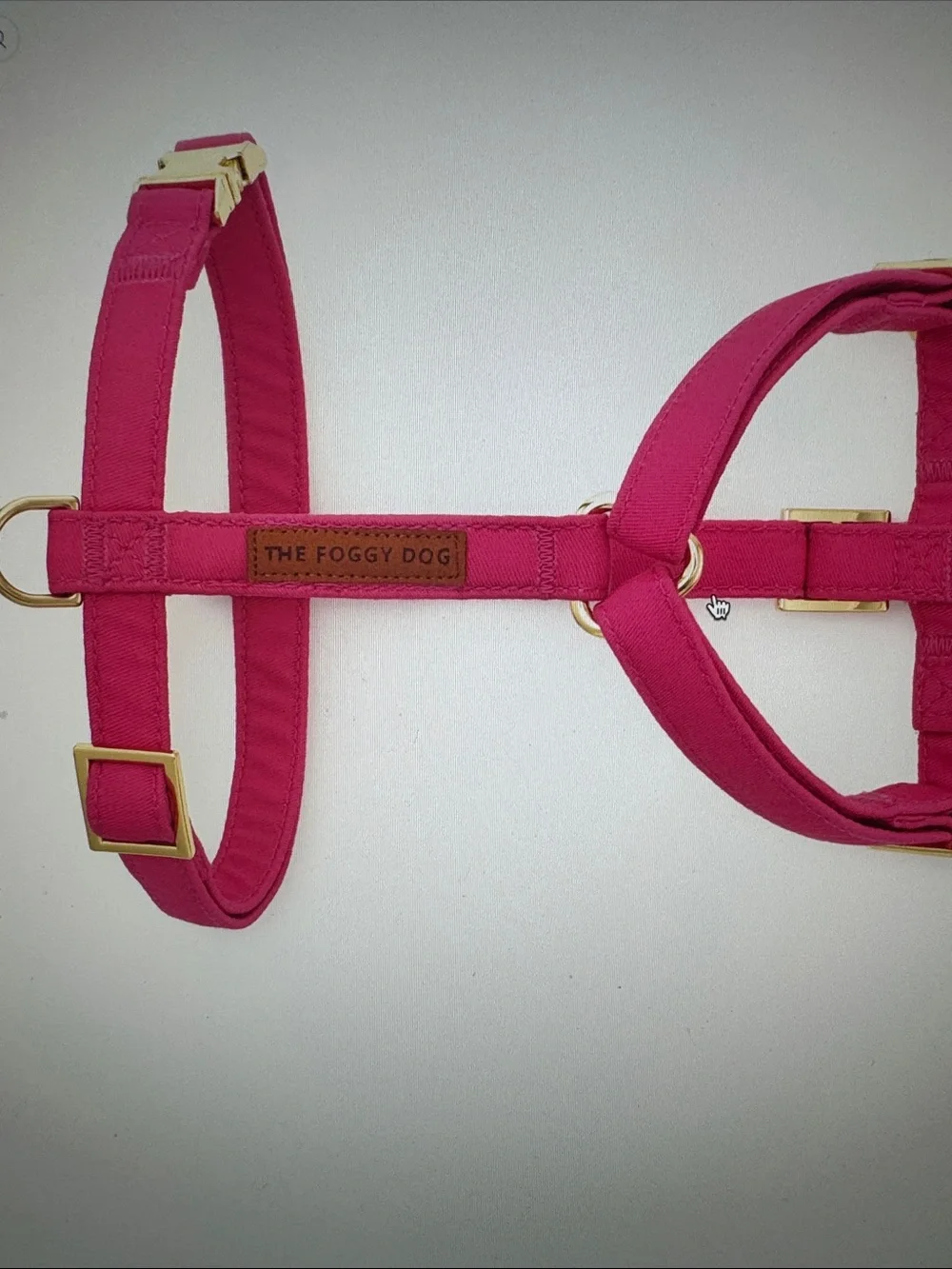 The Foggy Dog Fuchsia Adjustable No-Pull Harness with Gold Hardware NWOT